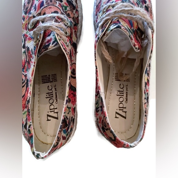Espadrilles With Frida Kahlo Floral Print 7.5 Made in Mexico Like New - Picture 8 of 10